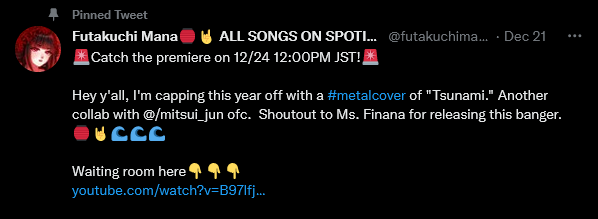 Screenshot 2022-12-24 at 16-02-07 Tweets with replies by Futakuchi Mana🏮🤘 ALL SONGS ON SPOTIFY...png