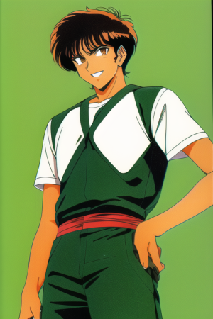 brown hair, brown eyes, 1980s style, ataru moroboshi, sideburns, mechanic, facin s-3580458817.png