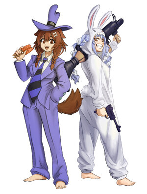 Korone & Pekora as Sam & Max by @ozornayashoujo.jpg